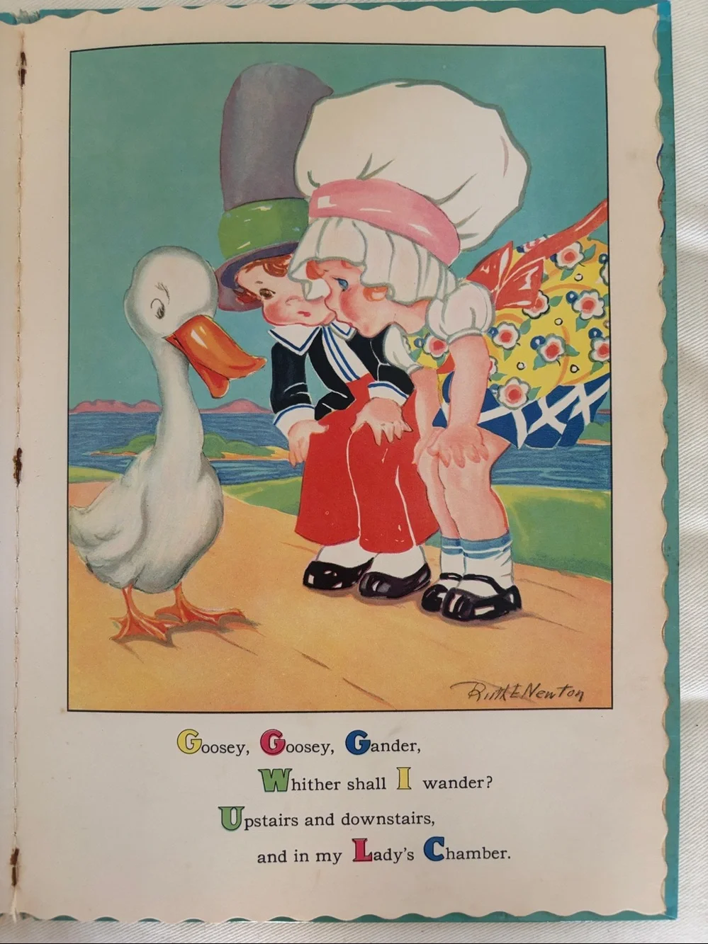 Mother Goose Illustrated Children's Book - 1943-13”Tall!